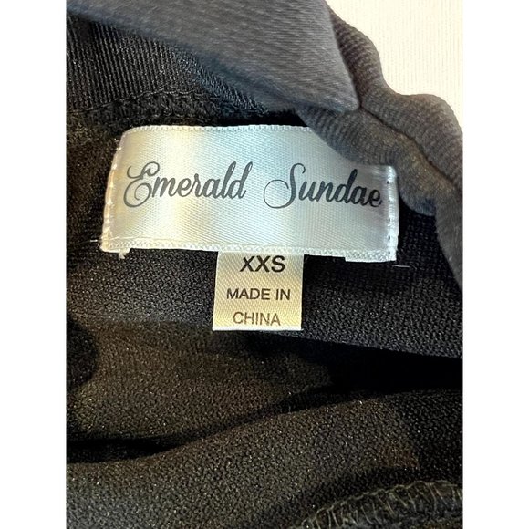 Emerald Sundae Women's Bodycon Mini Dress Small Double-Strap Black w/zip XXS - Picture 7 of 9